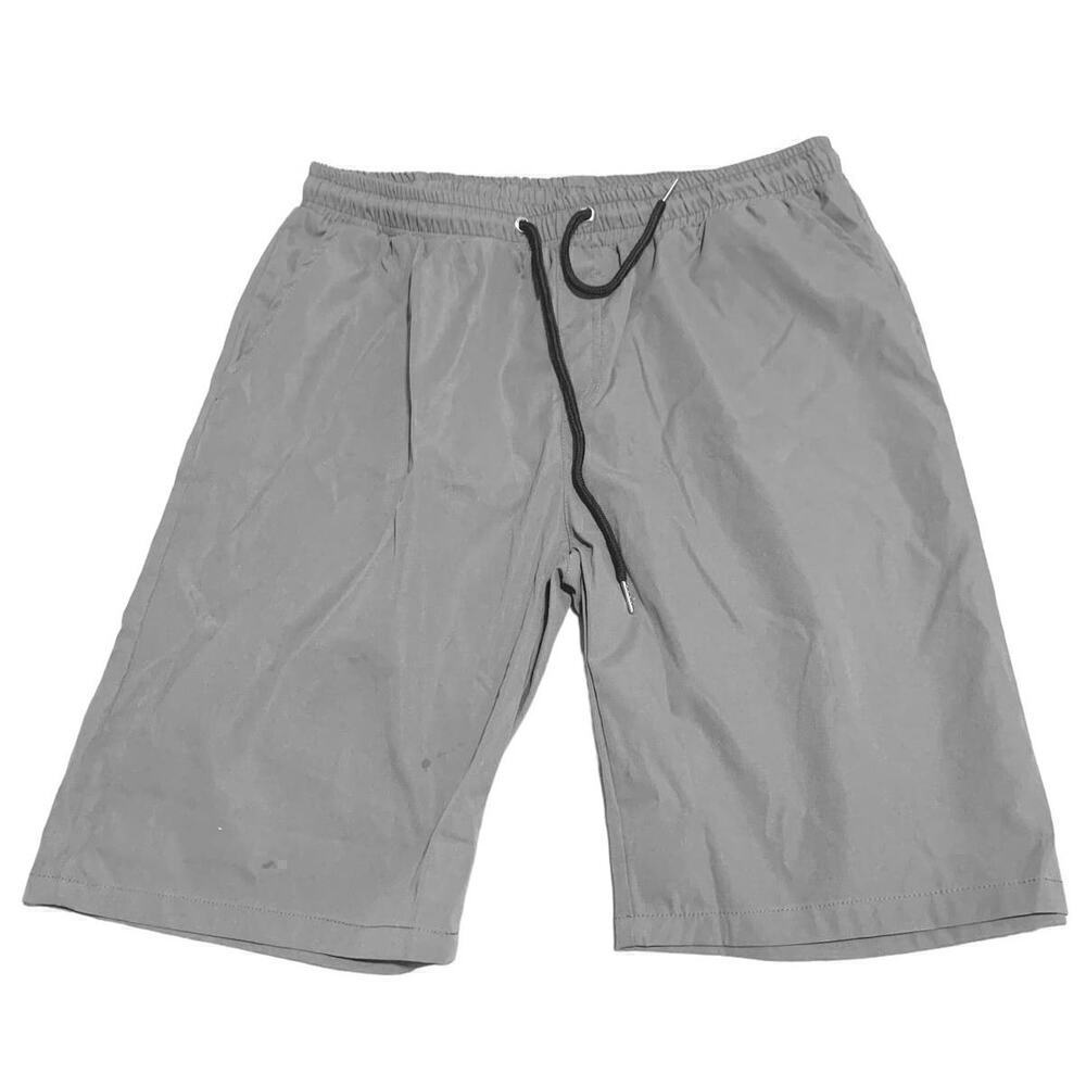 Shein Men's Size XL Quick Dry Shorts Grey Drawstring Elastic Waist Casual NWT